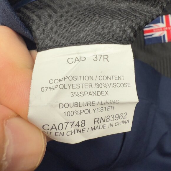 SOUL OF LONDON 2 Piece Slim Fit Dark Blue Suit Size Pants 37R Blazer 44R - Picture 7 of 11